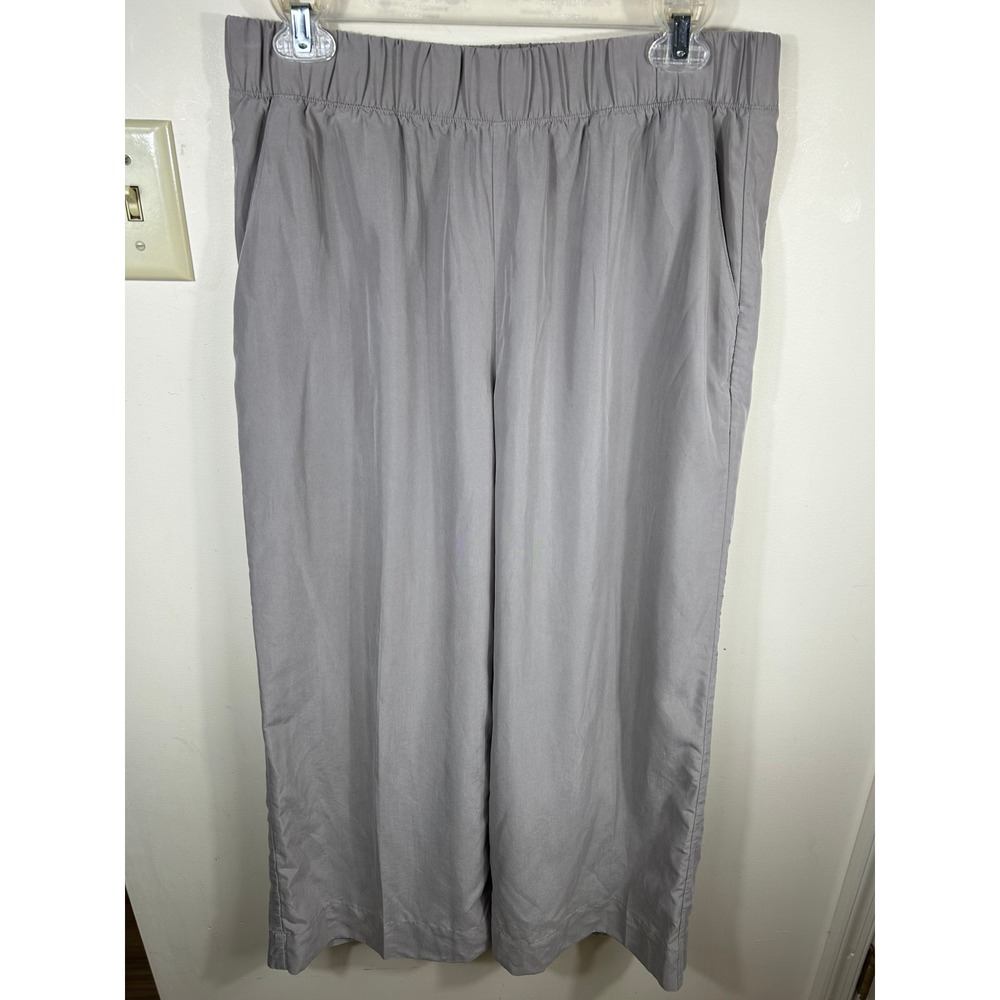 Haven Well Within Pants Women M Gray Crop Wide Leg Pull On Modal Blend Comfort